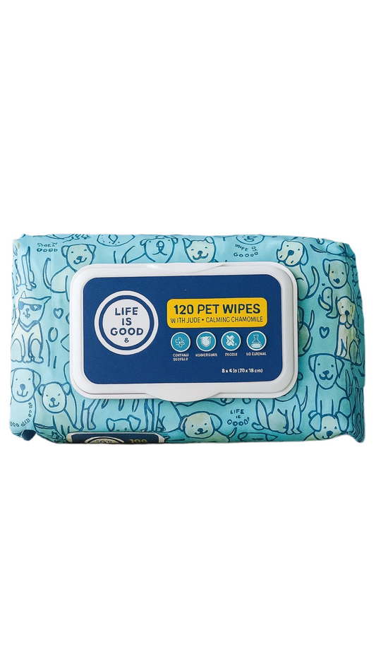 Life is Good – 120 Pet Wipes with Aloe & Calming Chamomile